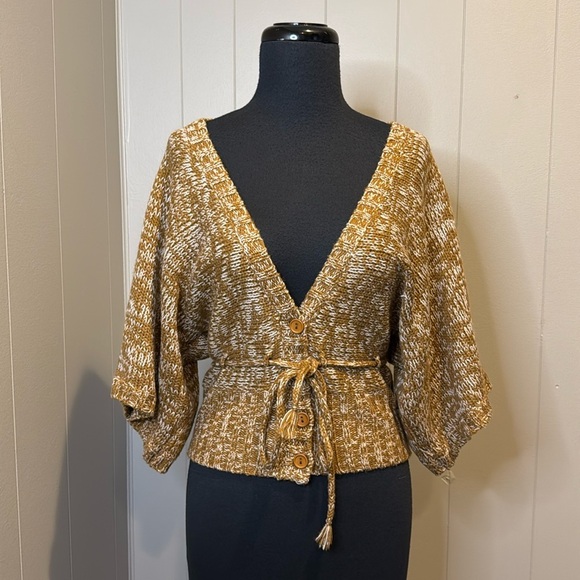 NWOT Loverocks Women’s Large Button Down Cardigan Drawstring Crochet Knit V Neck - Picture 1 of 6